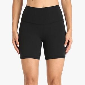 Yunoga Classic Black Women's Bike Shorts 6” inseam